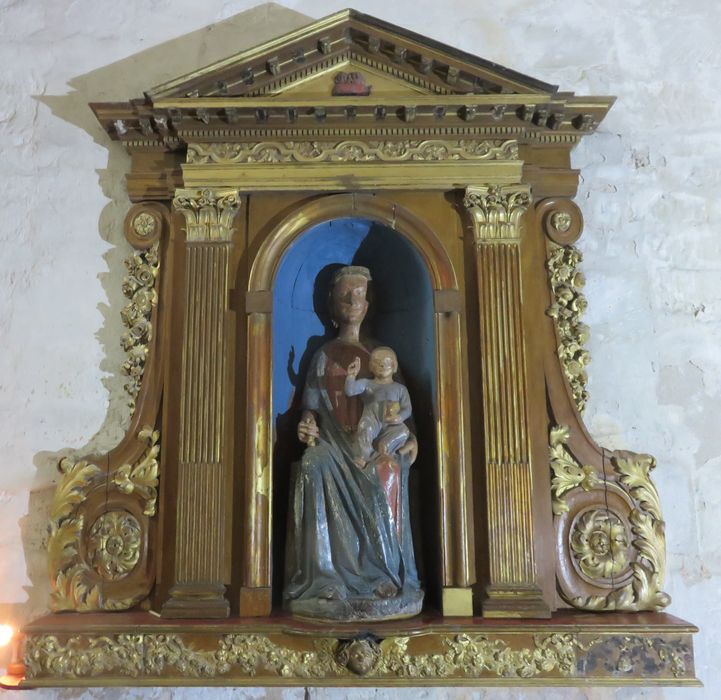 statue : Vierge assise avec l'Enfant Jésus