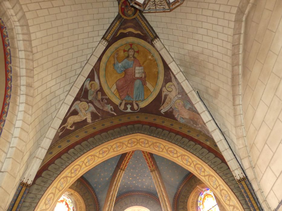 peintures monumentales du choeur : Christ entre les symboles des évangélistes (le)