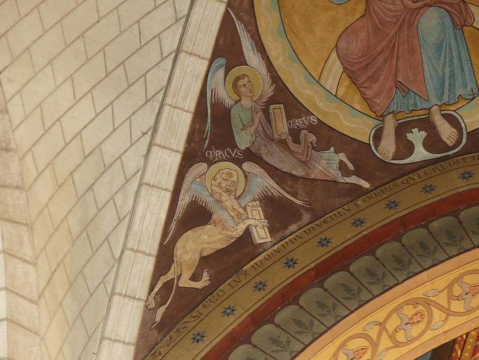 peintures monumentales du choeur : Christ entre les symboles des évangélistes (le), détail