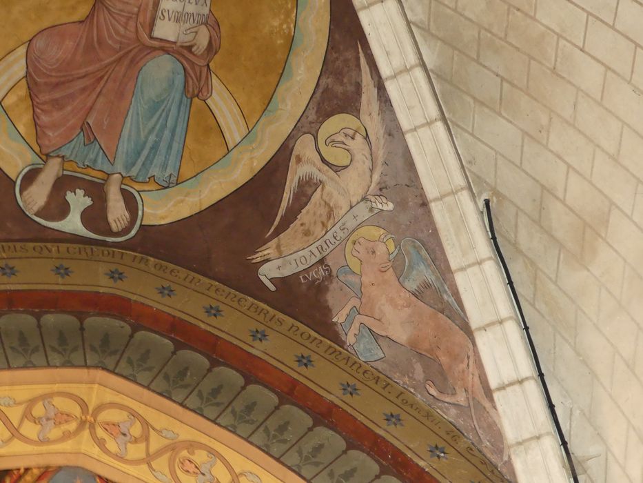 peintures monumentales du choeur : Christ entre les symboles des évangélistes (le), détail