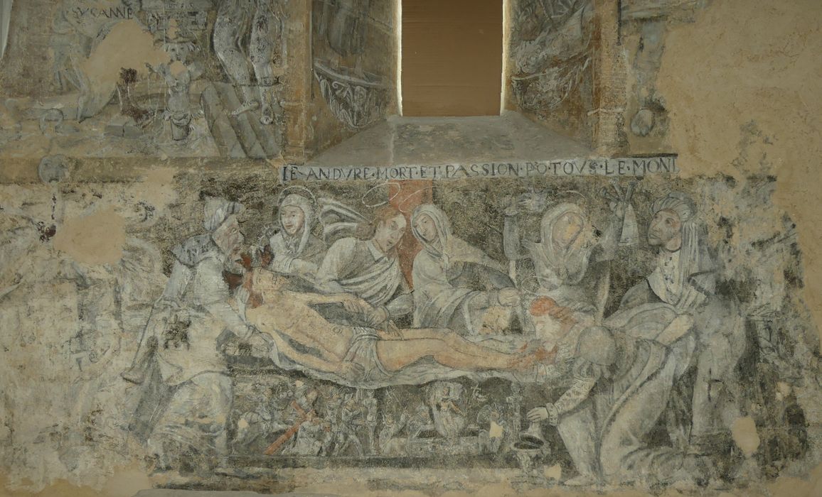 peintures monumentales de la sacristie : Scènes de l'histoire biblique de Suzanne, détail