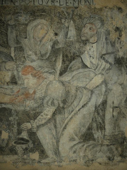 peintures monumentales de la sacristie : Scènes de l'histoire biblique de Suzanne, détail