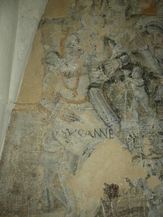 peintures monumentales de la sacristie : Scènes de l'histoire biblique de Suzanne, détail