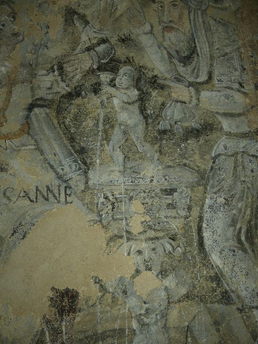 peintures monumentales de la sacristie : Scènes de l'histoire biblique de Suzanne, détail