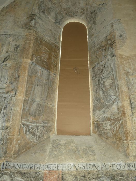 peintures monumentales de la sacristie : Scènes de l'histoire biblique de Suzanne, vue partielle