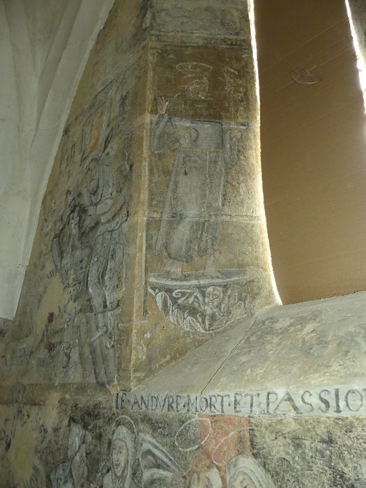 peintures monumentales de la sacristie : Scènes de l'histoire biblique de Suzanne, vue partielle