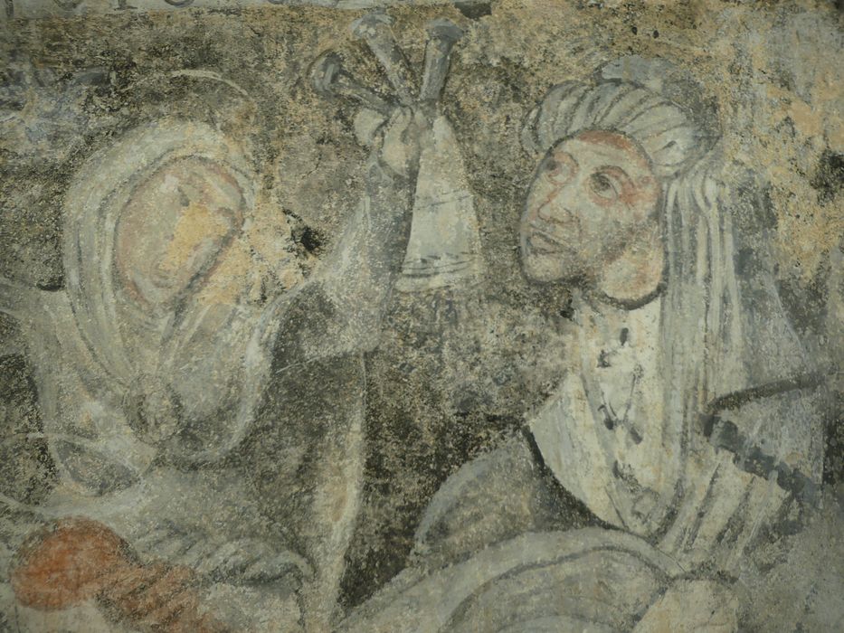 peintures monumentales de la sacristie : Scènes de l'histoire biblique de Suzanne, détail