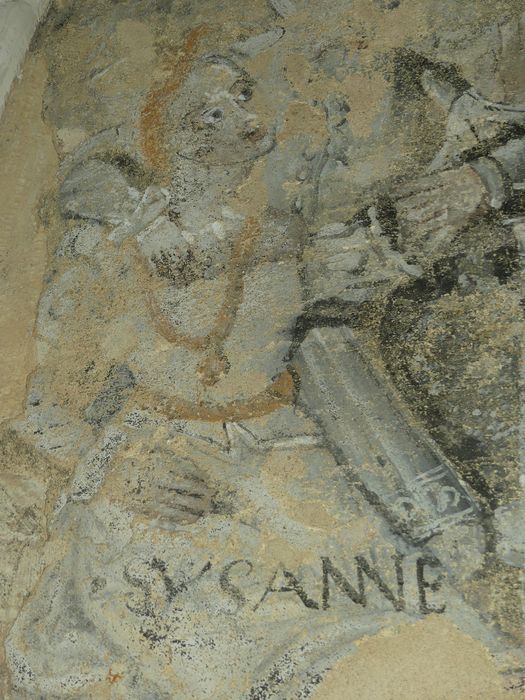 peintures monumentales de la sacristie : Scènes de l'histoire biblique de Suzanne, détail