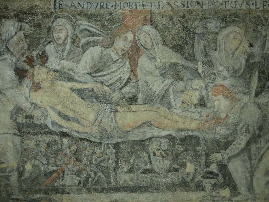 peintures monumentales de la sacristie : Scènes de l'histoire biblique de Suzanne, détail