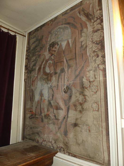 fragment de carton de tapisserie : Sancho et son âne