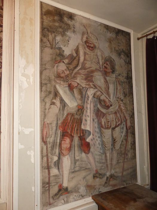 fragment de carton de tapisserie : Entrée de Sancho dans l’île de Barataria