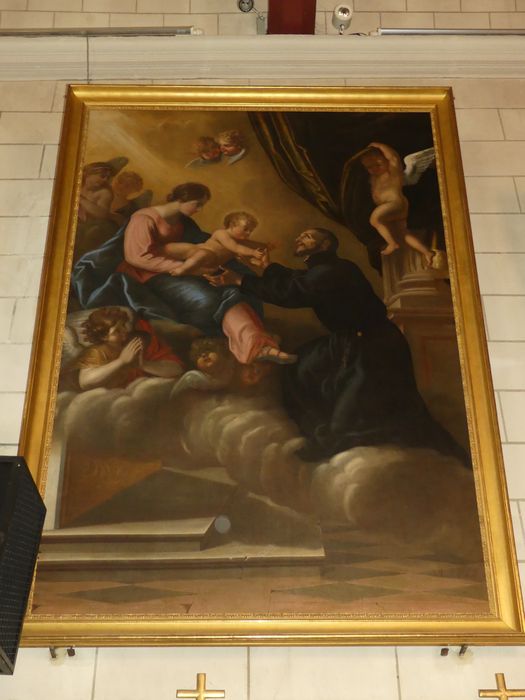 tableau : Apparition de la Vierge et de l'Enfant à saint Ignace de Loyola, cadre - © Ministère de la Culture (France), Conservation des antiquités et des objets d’art d'Indre-et-Loire - Tous droits réservés