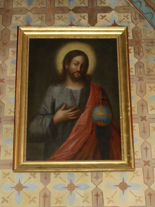 tableau : Le Christ tenant dans la main le globe du monde - © Ministère de la Culture (France), Conservation des antiquités et des objets d’art d'Indre-et-Loire - Tous droits réservés