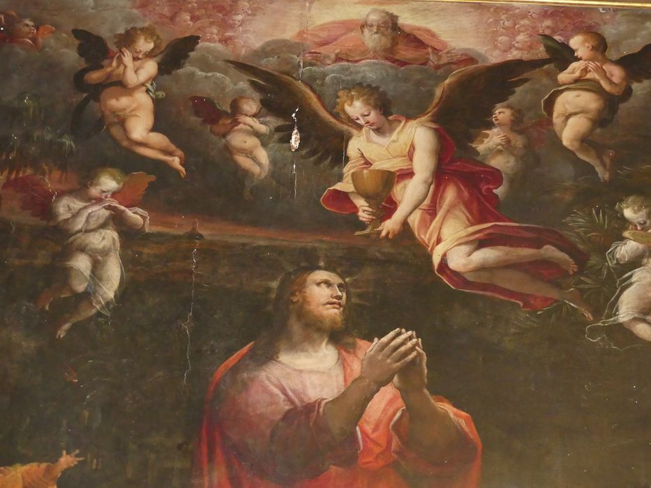 tableau : Agonie de Jésus ou Jardin des Oliviers, vue partielle