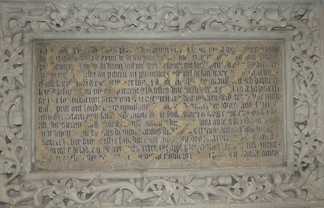 plaque funéraire de Jean Papin et de sa femme - © Ministère de la Culture (France), Conservation des antiquités et des objets d’art d'Indre-et-Loire - Tous droits réservés