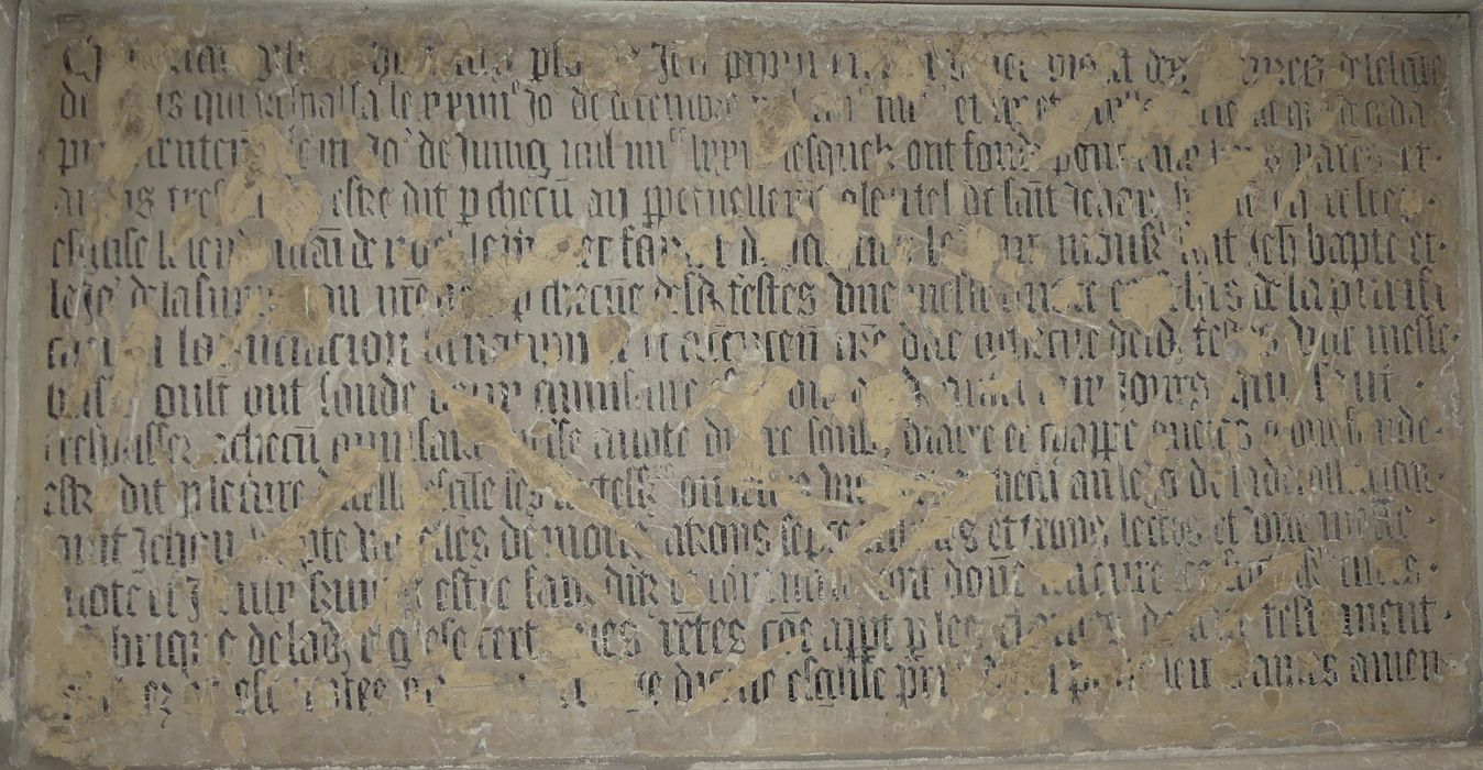 plaque funéraire de Jean Papin et de sa femme - © Ministère de la Culture (France), Conservation des antiquités et des objets d’art d'Indre-et-Loire - Tous droits réservés