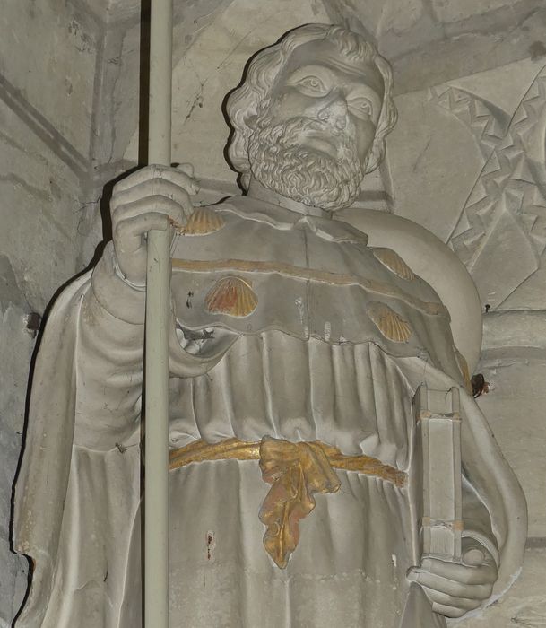 statue : Saint Jacques, vue partielle