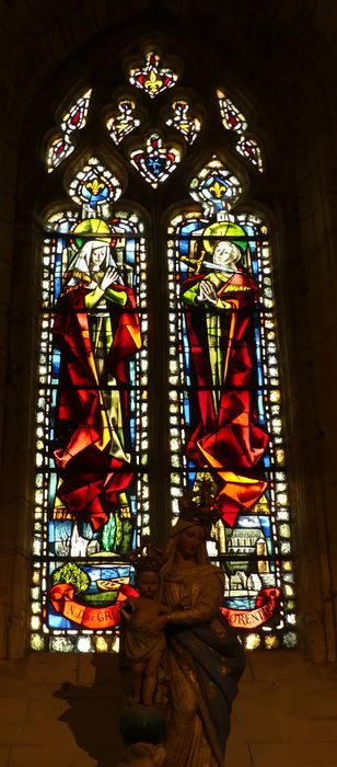 verrière : Notre Dame de Gre(?) et saint Florentin