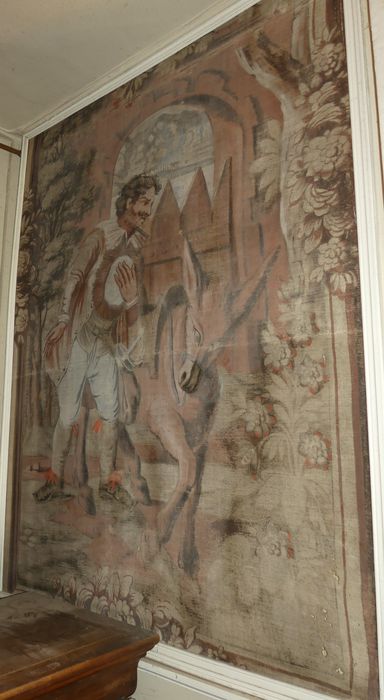 fragment de carton de tapisserie : Sancho et son âne, détail