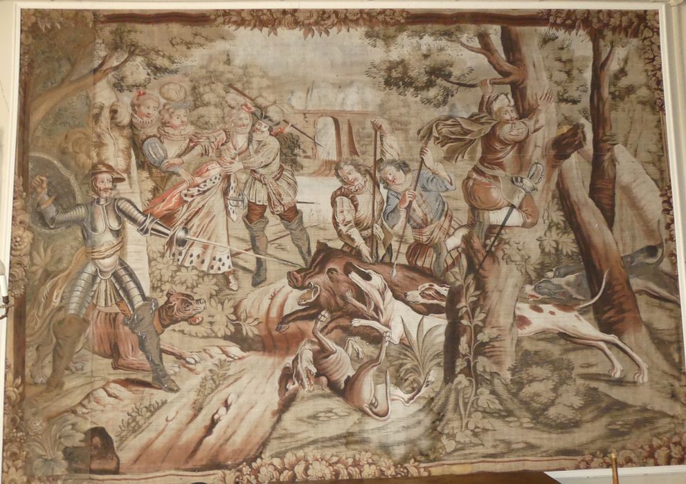 fragment de carton de tapisserie : Poltronnerie de Sancho à la chasse