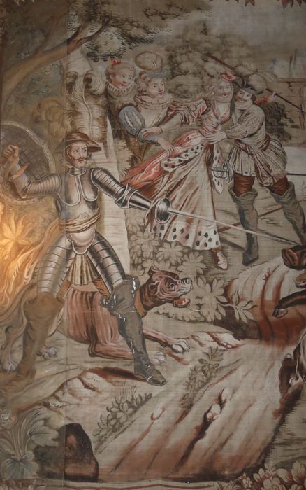 fragment de carton de tapisserie : Poltronnerie de Sancho à la chasse, détail