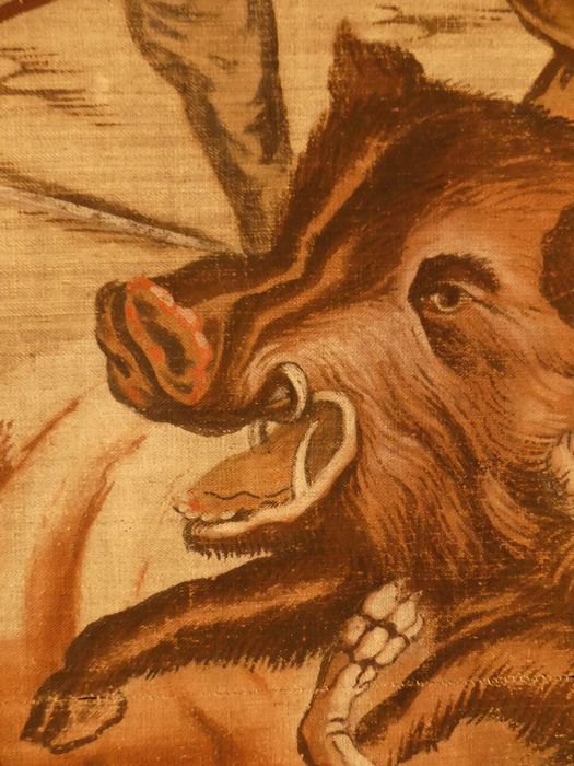 fragment de carton de tapisserie : Poltronnerie de Sancho à la chasse, détail