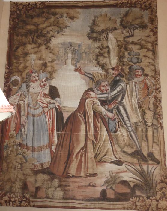 carton de tapisserie : Départ de Sancho pour l'île de Barataria