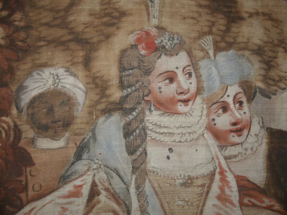 carton de tapisserie : Départ de Sancho pour l'île de Barataria, détail