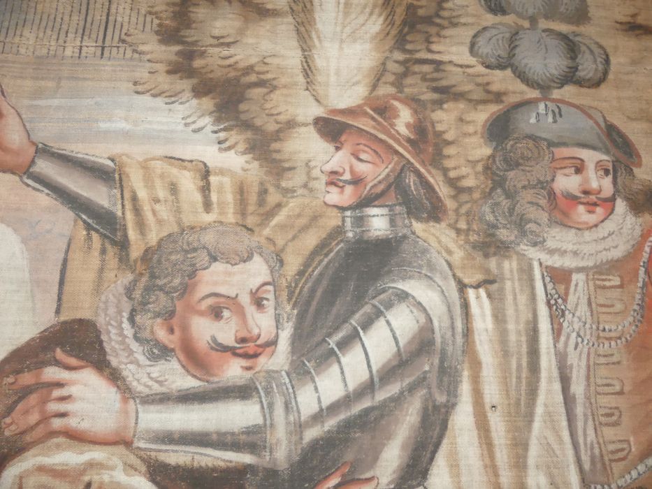 carton de tapisserie : Départ de Sancho pour l'île de Barataria, détail