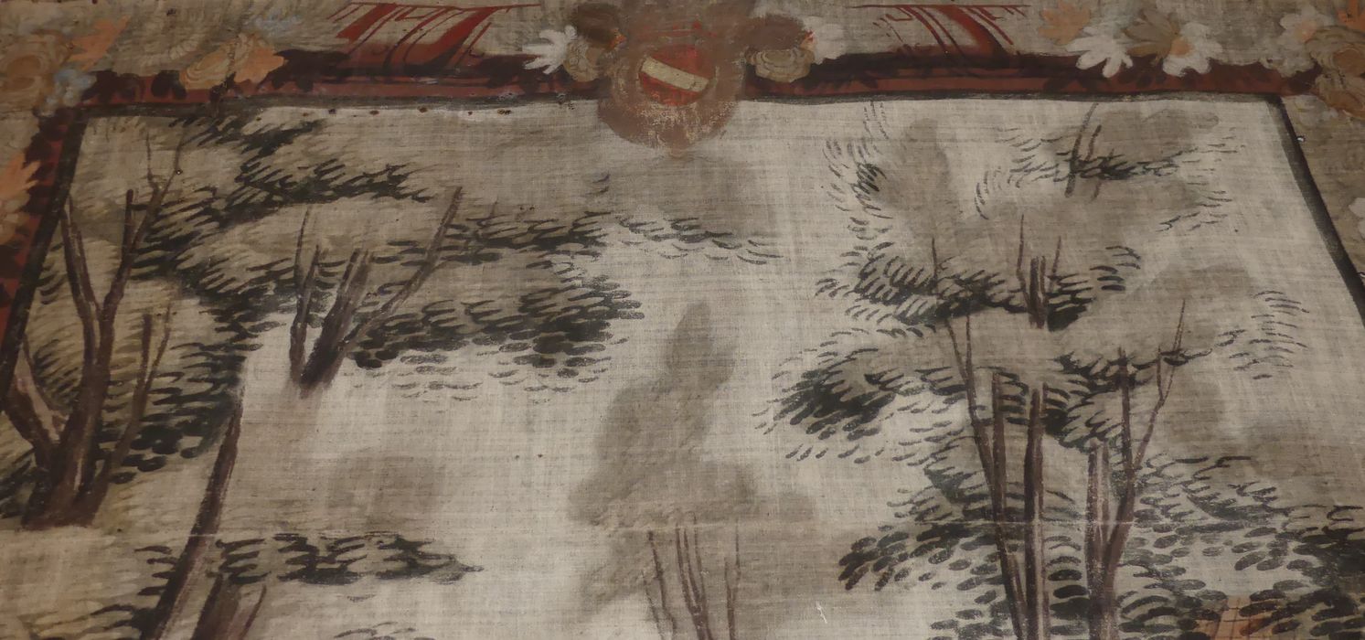 fragment de carton de tapisserie : Scène de vie paysanne, détail