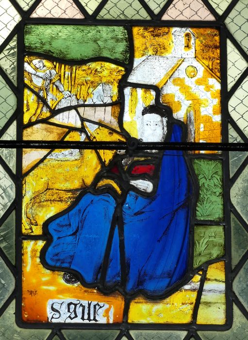 verrière : Auguste et la Sibylle de Tibur, détail