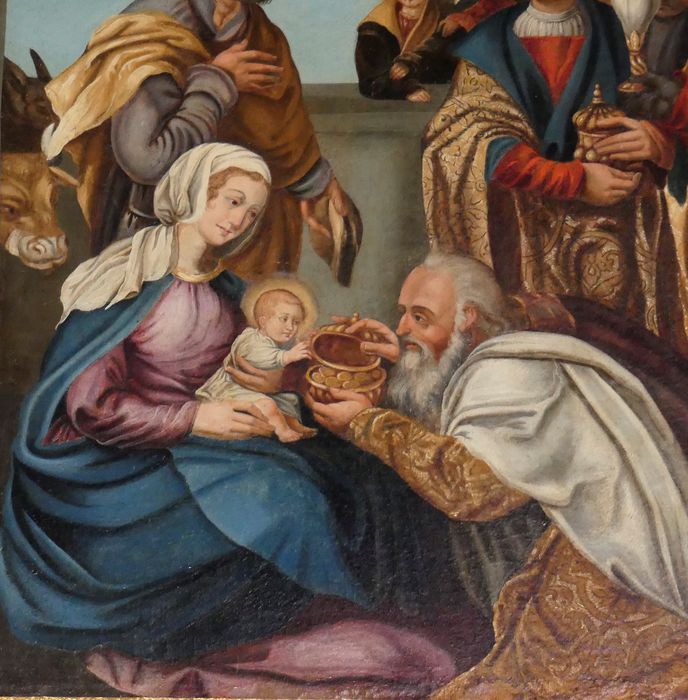 tableau : Adoration des Mages, vue partielle