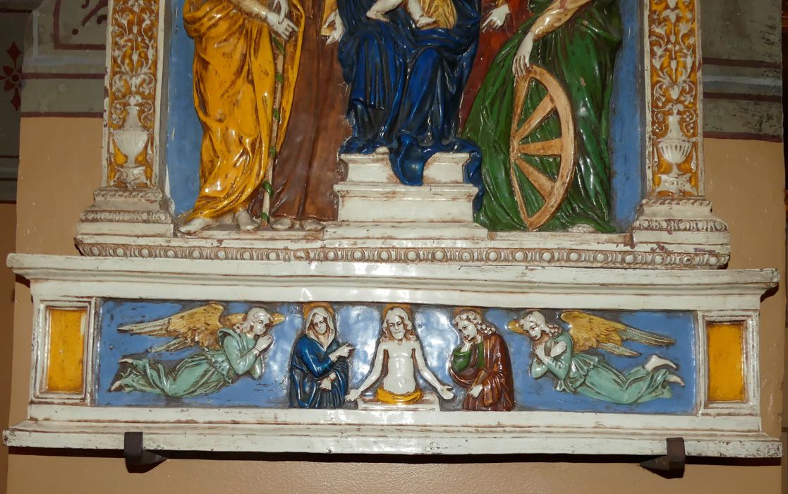 bas-relief : Couronnement de la Vierge, détail