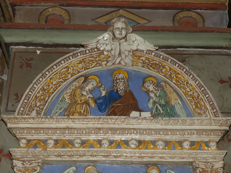bas-relief : Couronnement de la Vierge, détail