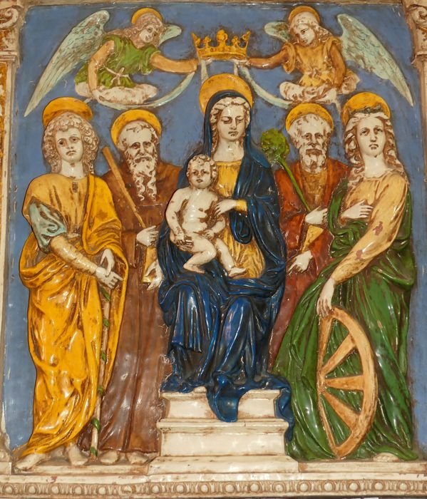 bas-relief : Couronnement de la Vierge, détail
