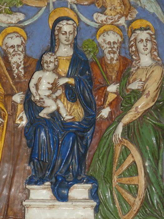 bas-relief : Couronnement de la Vierge, détail