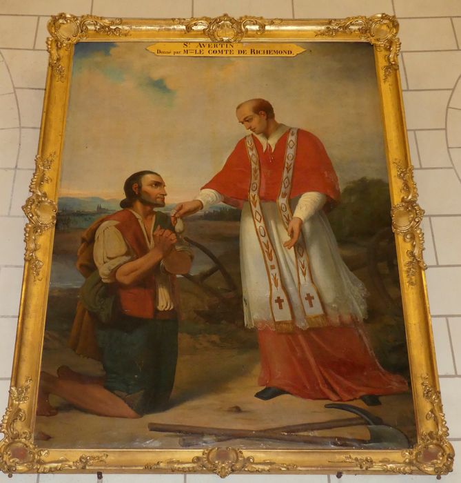 tableau : Saint personnage (Saint Avertin ?) donnant l'aumône