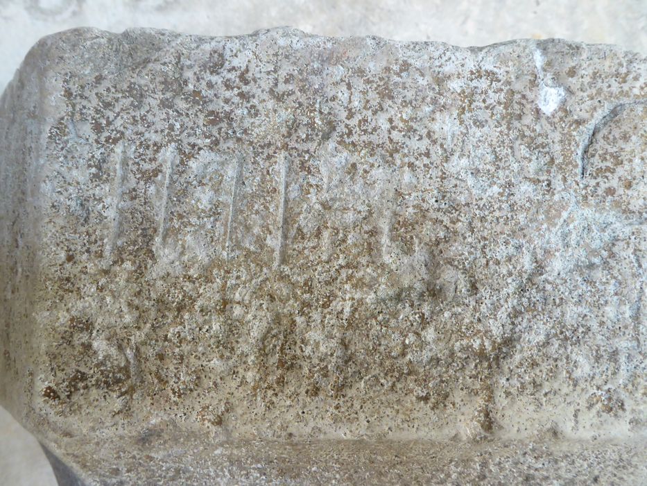 bénitier, détail de l'inscription