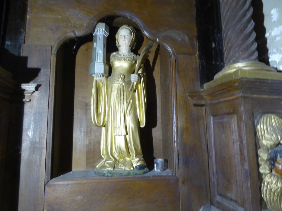 statue : sainte Barbe - © Ministère de la Culture (France), Conservation des antiquités et des objets d’art du Jura – Tous droits réservés