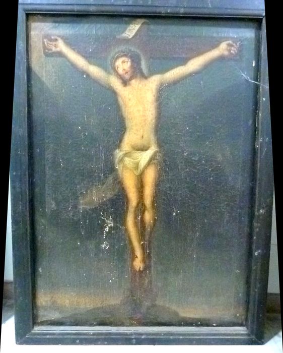 tableau : Christ en croix - © Ministère de la Culture (France), Conservation des antiquités et des objets d’art du Jura – Tous droits réservés