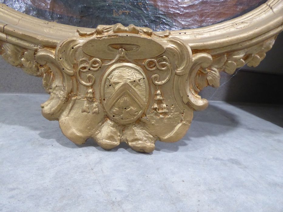 tableau : Christ chez Marthe et Marie (le), détail du cadre - © Ministère de la Culture (France), Conservation des antiquités et des objets d’art du Jura – Tous droits réservés