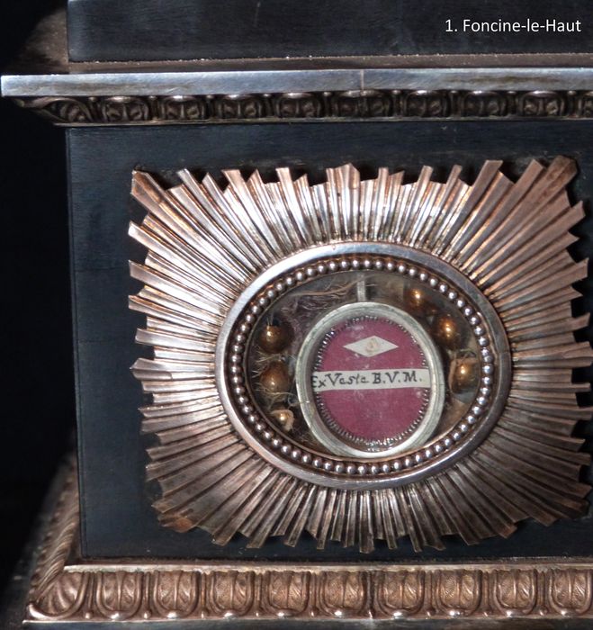 statue-reliquaire : Vierge, détail