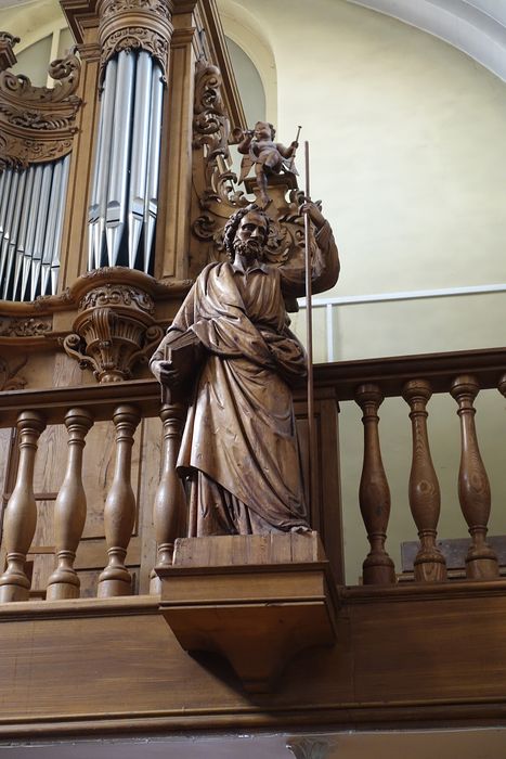 orgue de tribune, détail d’une statue