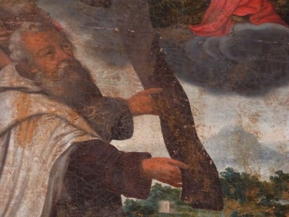 tableau : Donation du scapulaire par la Vierge à l'Enfant, détail