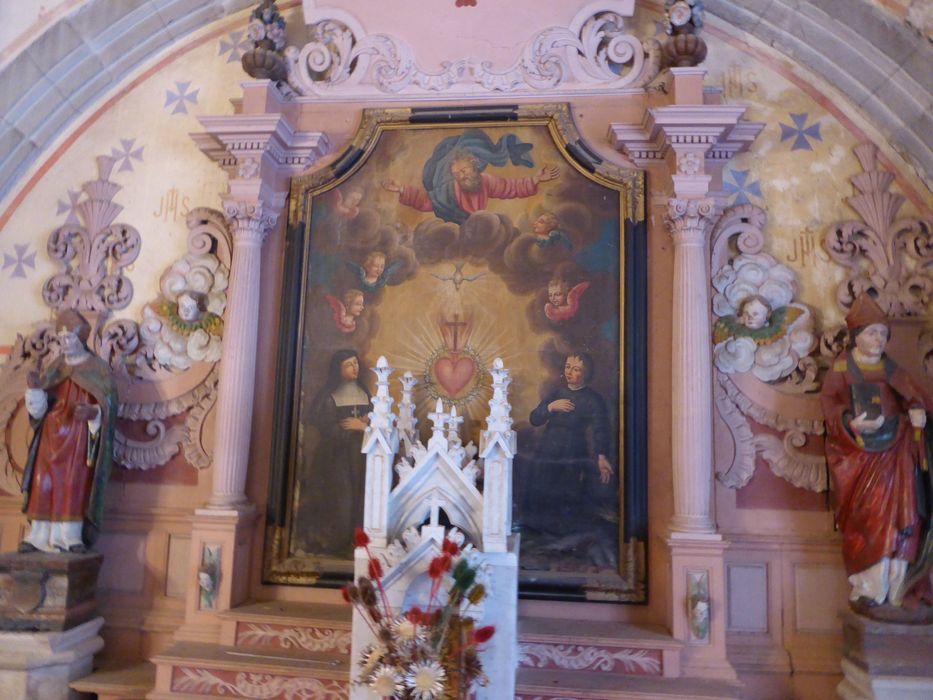 tableau :  Sainte Marie Alacoque et M. de la Colombière adorant le Sacré Coeur