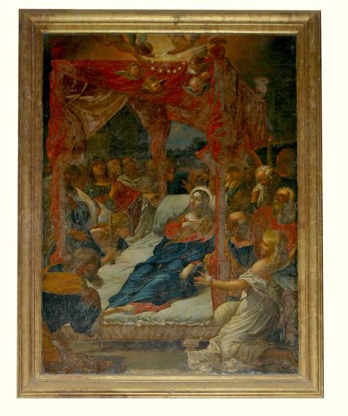 vue générale du tableau : mort de la Vierge (la) - © Ministère de la Culture (France), Conservation des antiquités et des objets d'art du Loir-et-Cher, tous droits réservés 