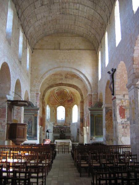 Peintures monumentales : le Baptême du Christ, l'Arbre de Jessé, scènes de la vie de saint Pierre, Christ en majesté, scènes de la passion, jugement dernier (le), saint Christophe