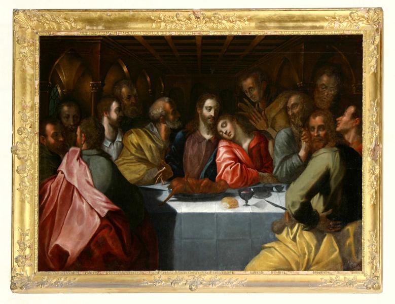 vue générale du tableau : Cène (la) - © Ministère de la Culture (France), Conservation des antiquités et des objets d'art du Loir-et-Cher, tous droits réservés