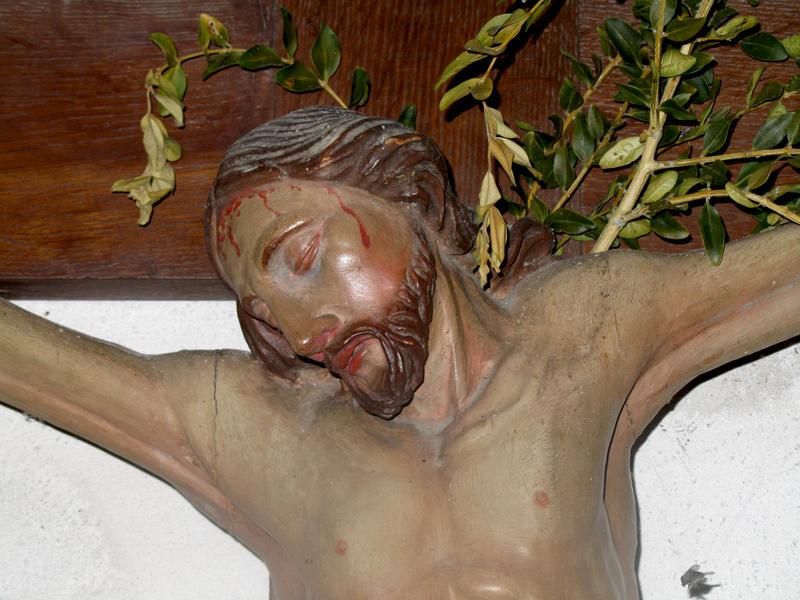 statue : Christ en croix, détail - © Ministère de la Culture (France), Conservation des antiquités et des objets d'art du Loir-et-Cher, tous droits réservés 
