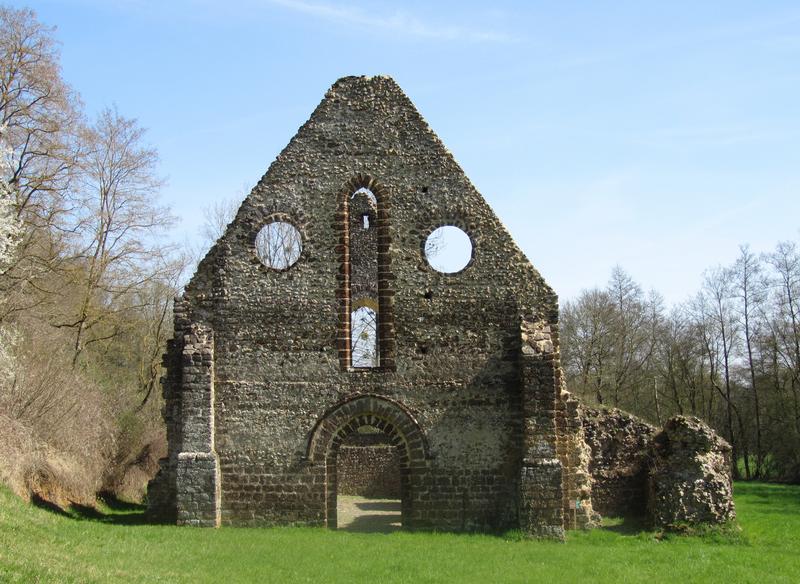 Ruines de la chapelle de Guériteau : façade occidentale, vue générale